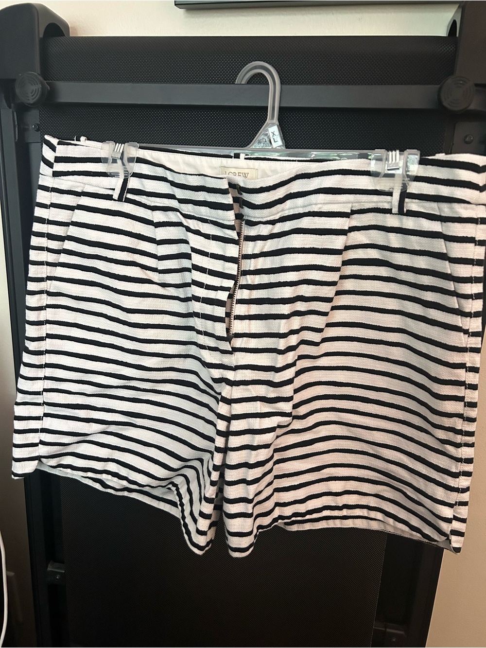 J. Crew blue and white stripe clasp shorts size 12